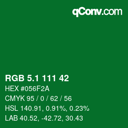 カラーコード: RGB 5.1 111 42 | qconv.com