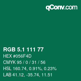 カラーコード: RGB 5.1 111 77 | qconv.com