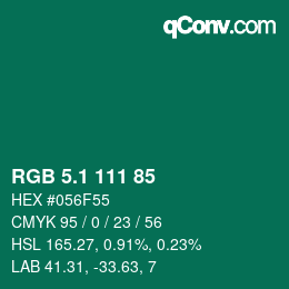 カラーコード: RGB 5.1 111 85 | qconv.com
