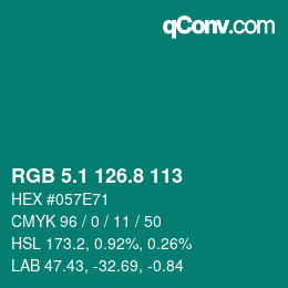 カラーコード: RGB 5.1 126.8 113 | qconv.com