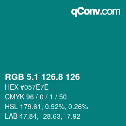 Color code: RGB 5.1 126.8 126 | qconv.com