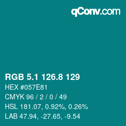 カラーコード: RGB 5.1 126.8 129 | qconv.com