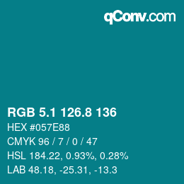 Color code: RGB 5.1 126.8 136 | qconv.com
