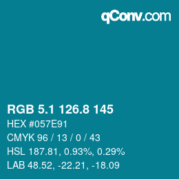 カラーコード: RGB 5.1 126.8 145 | qconv.com