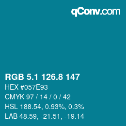 Color code: RGB 5.1 126.8 147 | qconv.com