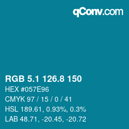 Color code: RGB 5.1 126.8 150 | qconv.com