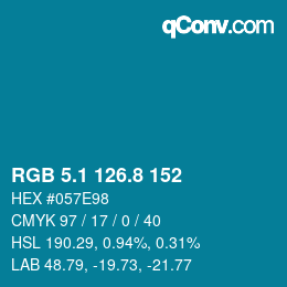 Color code: RGB 5.1 126.8 152 | qconv.com