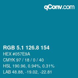 カラーコード: RGB 5.1 126.8 154 | qconv.com