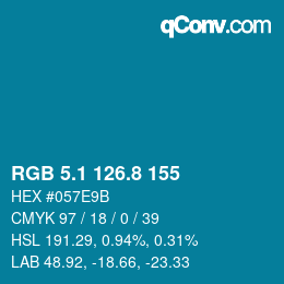 Color code: RGB 5.1 126.8 155 | qconv.com