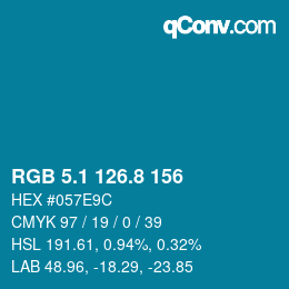 Color code: RGB 5.1 126.8 156 | qconv.com
