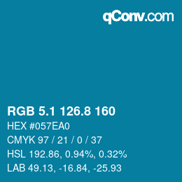 Color code: RGB 5.1 126.8 160 | qconv.com