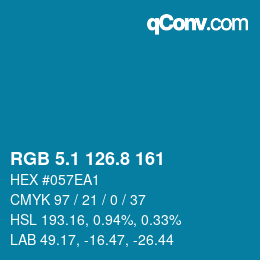Color code: RGB 5.1 126.8 161 | qconv.com