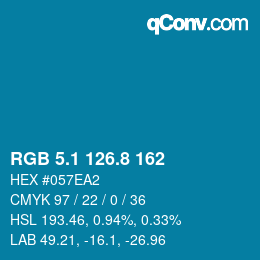 カラーコード: RGB 5.1 126.8 162 | qconv.com
