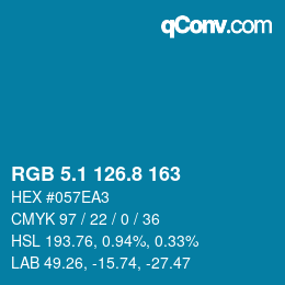 カラーコード: RGB 5.1 126.8 163 | qconv.com