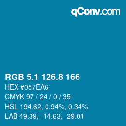 Color code: RGB 5.1 126.8 166 | qconv.com