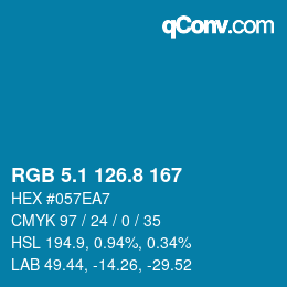 カラーコード: RGB 5.1 126.8 167 | qconv.com