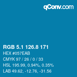 カラーコード: RGB 5.1 126.8 171 | qconv.com