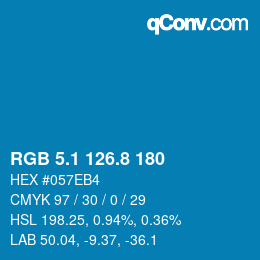カラーコード: RGB 5.1 126.8 180 | qconv.com