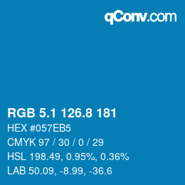 カラーコード: RGB 5.1 126.8 181 | qconv.com