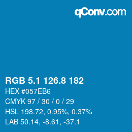 カラーコード: RGB 5.1 126.8 182 | qconv.com