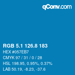 Color code: RGB 5.1 126.8 183 | qconv.com