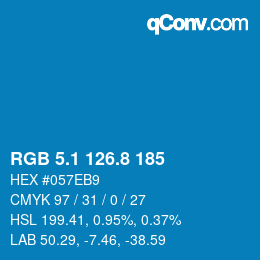 Farbcode: RGB 5.1 126.8 185 | qconv.com
