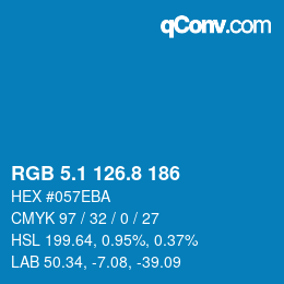 カラーコード: RGB 5.1 126.8 186 | qconv.com