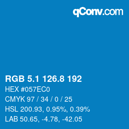 カラーコード: RGB 5.1 126.8 192 | qconv.com