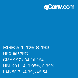 Color code: RGB 5.1 126.8 193 | qconv.com