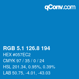 Color code: RGB 5.1 126.8 194 | qconv.com