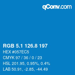 カラーコード: RGB 5.1 126.8 197 | qconv.com