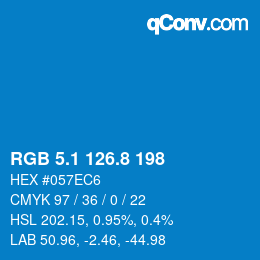 Color code: RGB 5.1 126.8 198 | qconv.com
