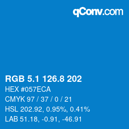 Color code: RGB 5.1 126.8 202 | qconv.com