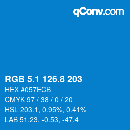 Color code: RGB 5.1 126.8 203 | qconv.com