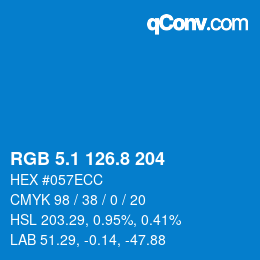 カラーコード: RGB 5.1 126.8 204 | qconv.com