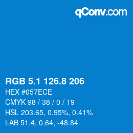 カラーコード: RGB 5.1 126.8 206 | qconv.com