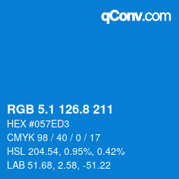 カラーコード: RGB 5.1 126.8 211 | qconv.com