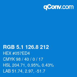 Color code: RGB 5.1 126.8 212 | qconv.com