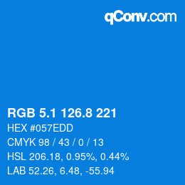 カラーコード: RGB 5.1 126.8 221 | qconv.com