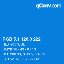 Color code: RGB 5.1 126.8 222 | qconv.com