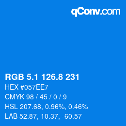 Color code: RGB 5.1 126.8 231 | qconv.com