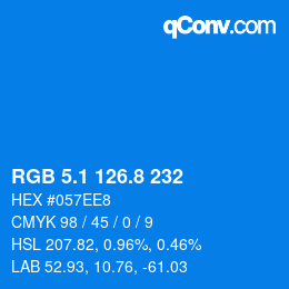 Color code: RGB 5.1 126.8 232 | qconv.com