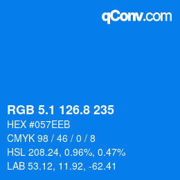 カラーコード: RGB 5.1 126.8 235 | qconv.com