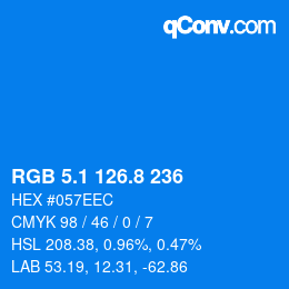 Color code: RGB 5.1 126.8 236 | qconv.com