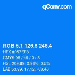 カラーコード: RGB 5.1 126.8 248.4 | qconv.com