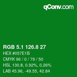 カラーコード: RGB 5.1 126.8 27 | qconv.com