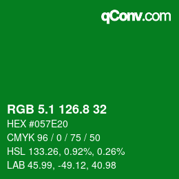 カラーコード: RGB 5.1 126.8 32 | qconv.com