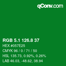 カラーコード: RGB 5.1 126.8 37 | qconv.com