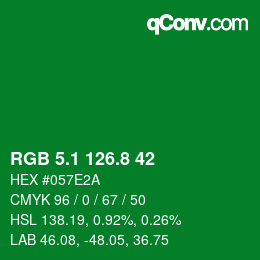 カラーコード: RGB 5.1 126.8 42 | qconv.com