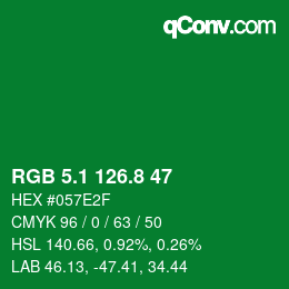 カラーコード: RGB 5.1 126.8 47 | qconv.com